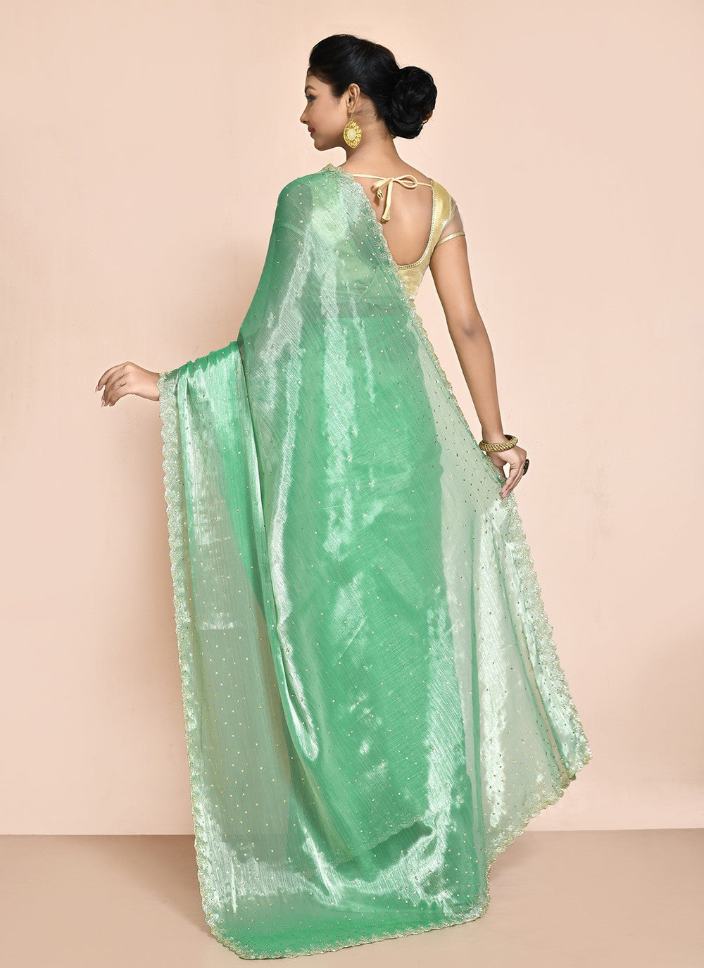 Traditional Hand Embroidery Jimmy Chu Saree - S9244