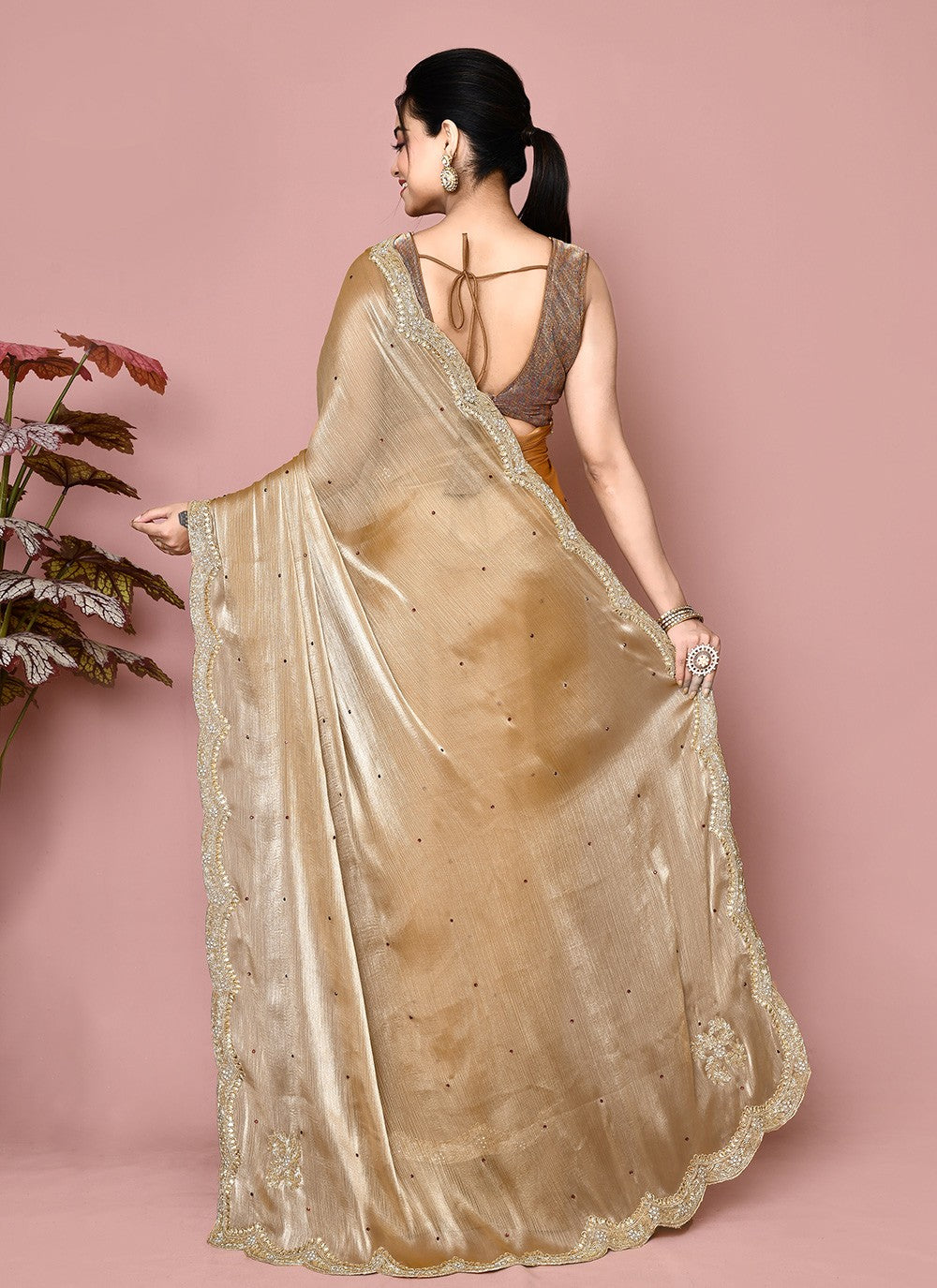 Classic Hand Embroidery Jimmy Chu Saree - S9359