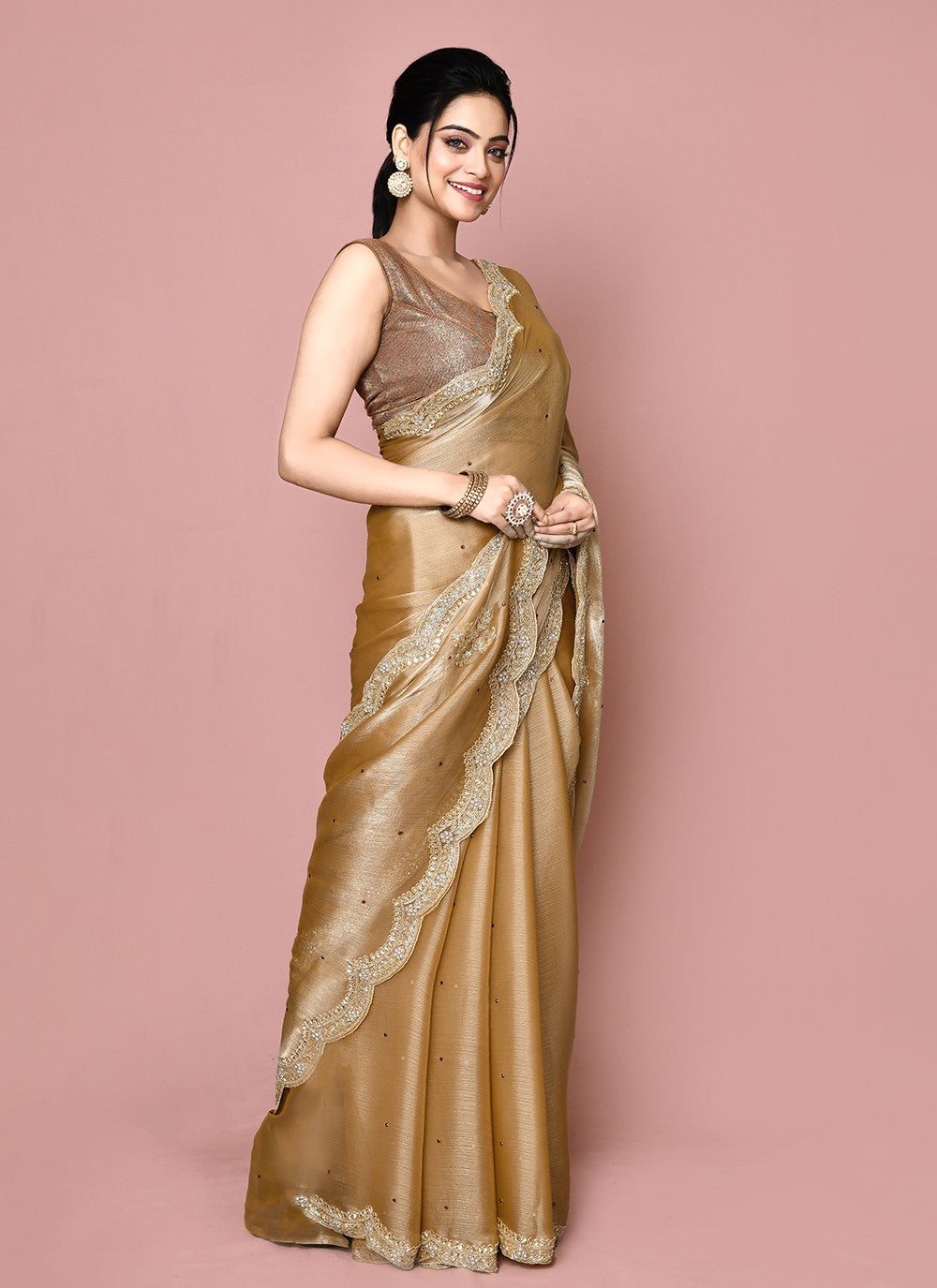 Classic Hand Embroidery Jimmy Chu Saree - S9359
