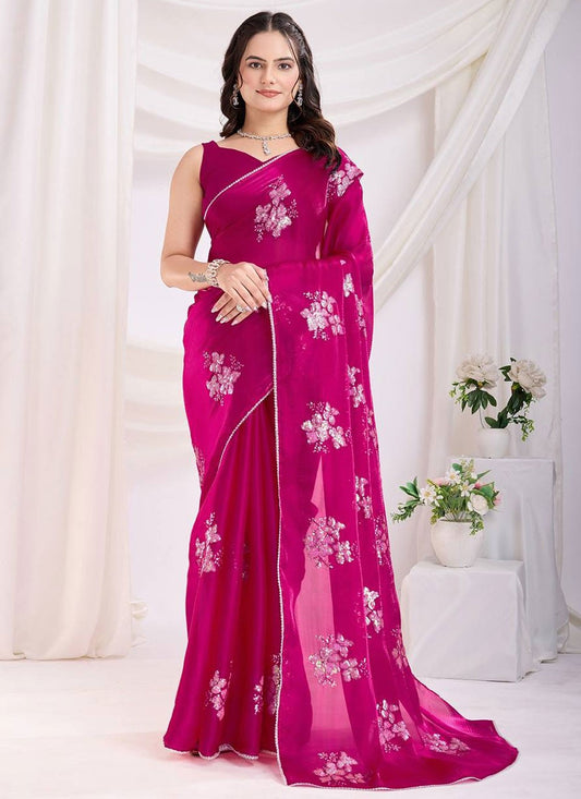 Classic Saree Embroidered Maroon Jimmy Chu S12970