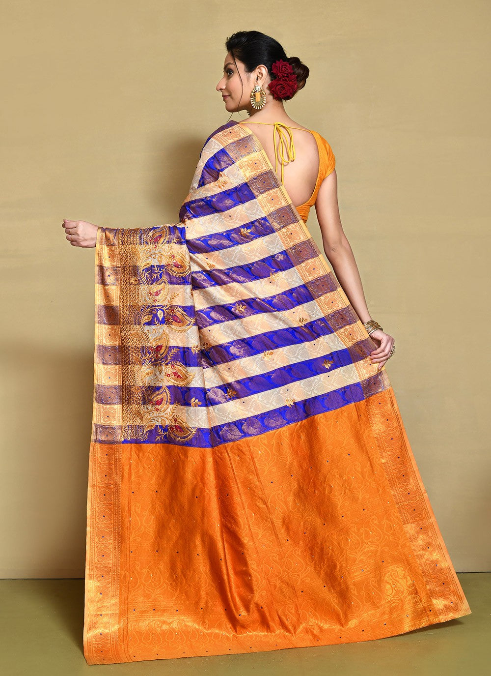 Traditional Hand Embroidery Jimmy Chu Saree - S9244