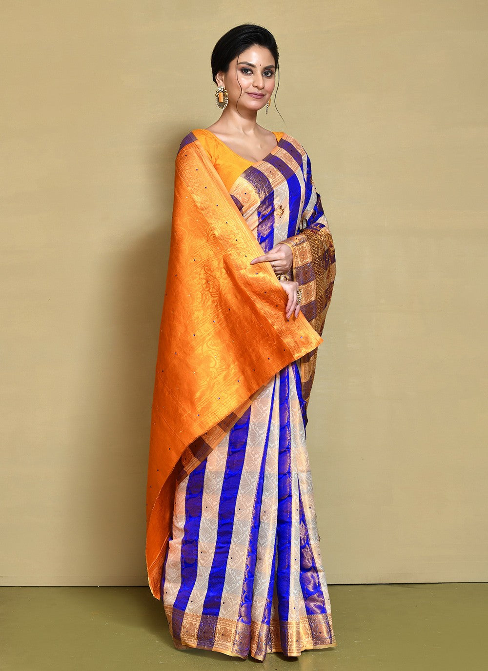 Traditional Hand Embroidery Jimmy Chu Saree - S9244