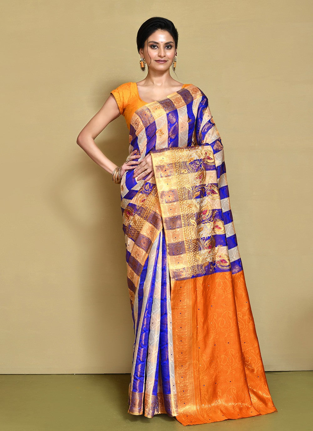 Traditional Hand Embroidery Jimmy Chu Saree - S9244