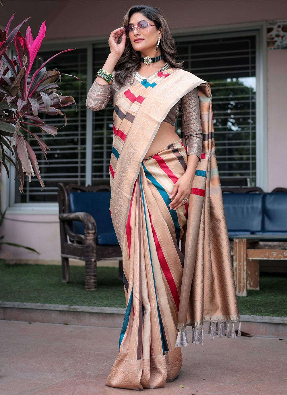 Traditional Woven Cream Kanjivaram Silk S12506