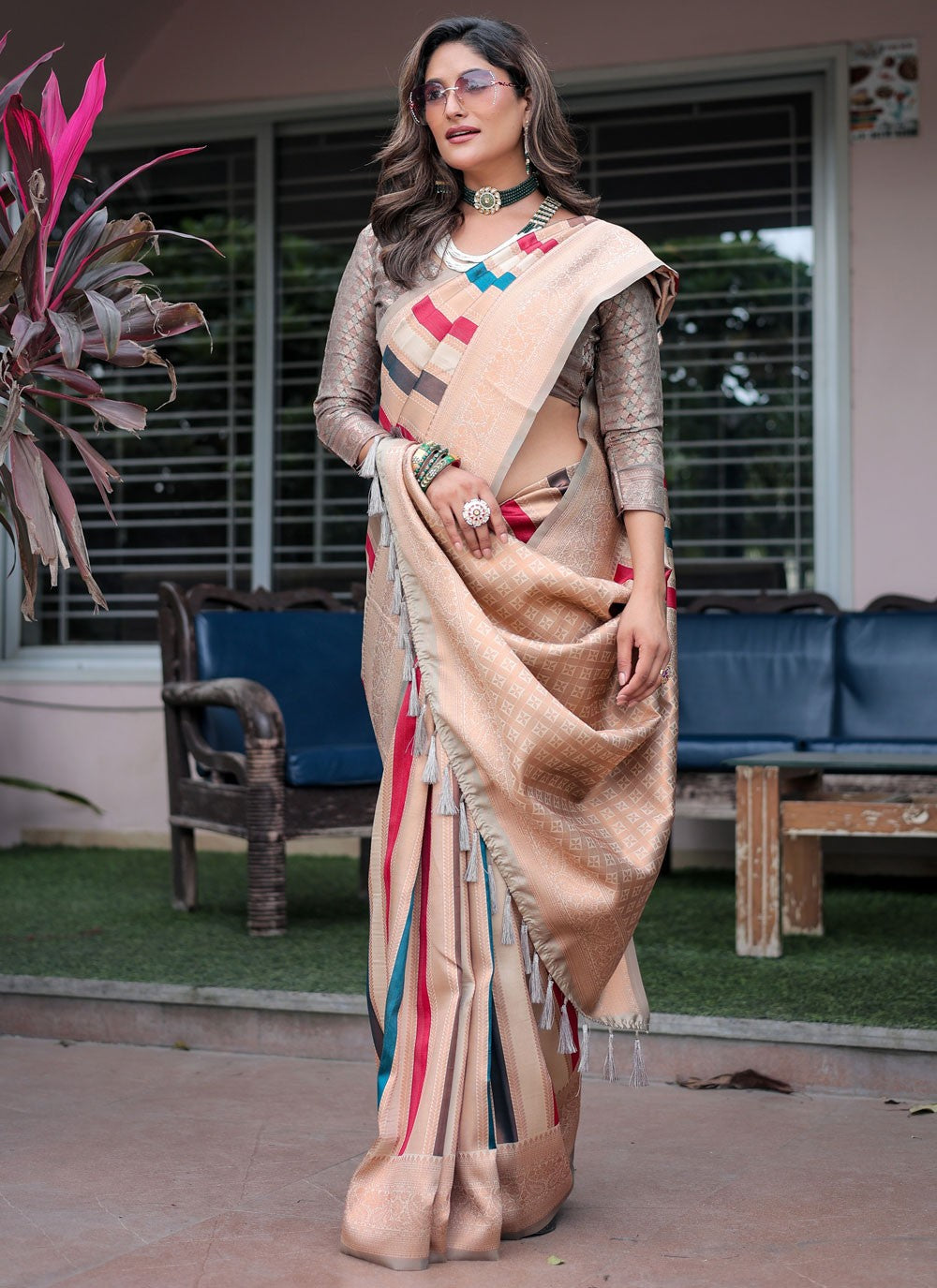 Traditional Woven Cream Kanjivaram Silk S12506