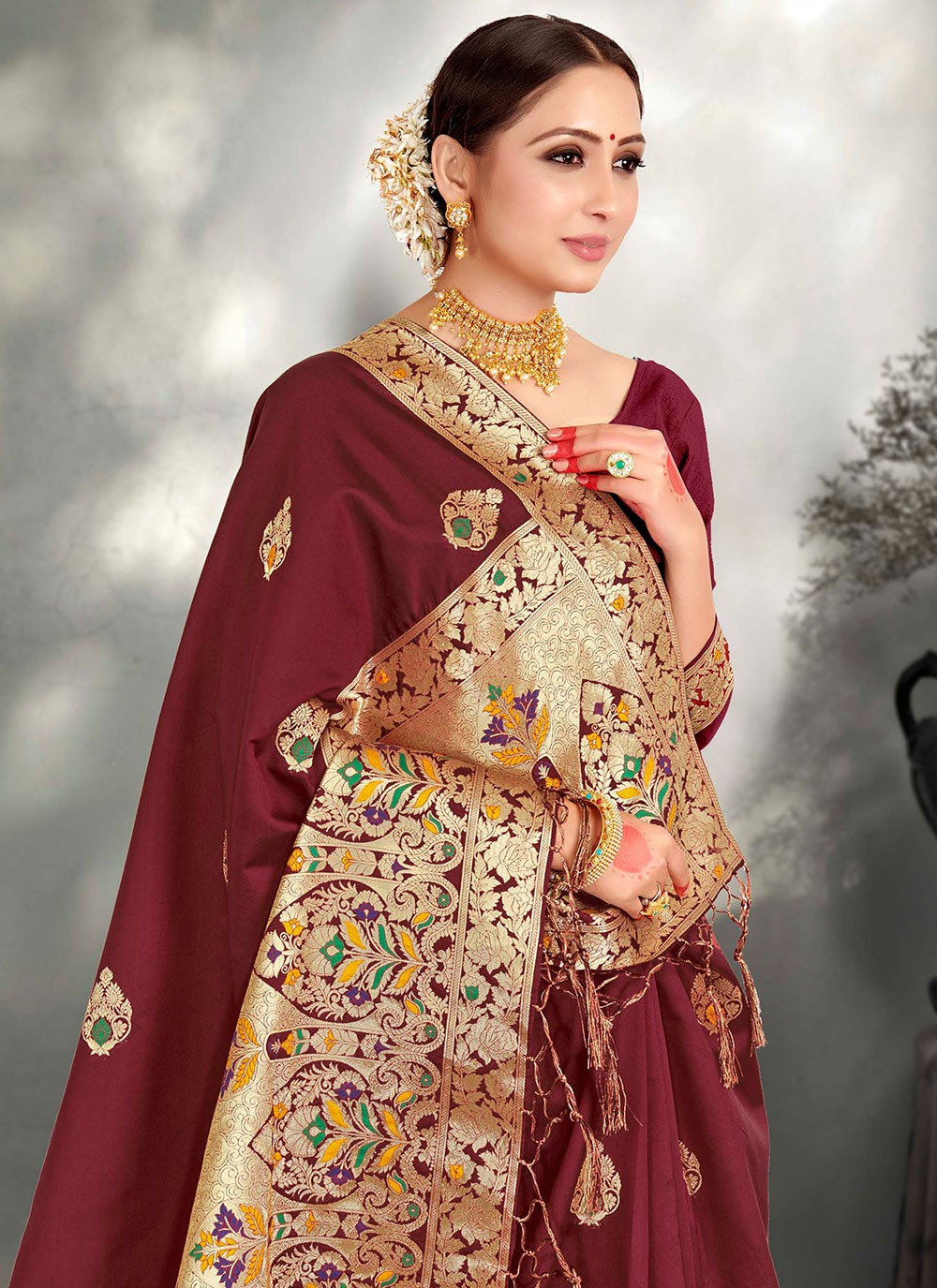 Saree Weaving Zari Art Silk, Kanjivaram Silk Saree - S2579