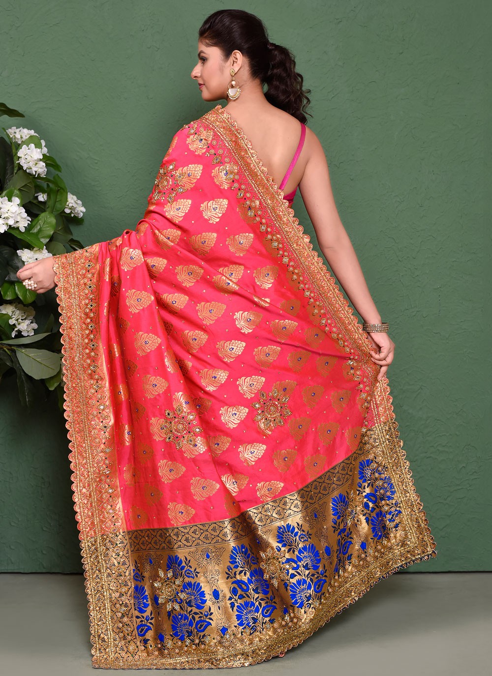Classic Embroidered Net Saree - S7828
