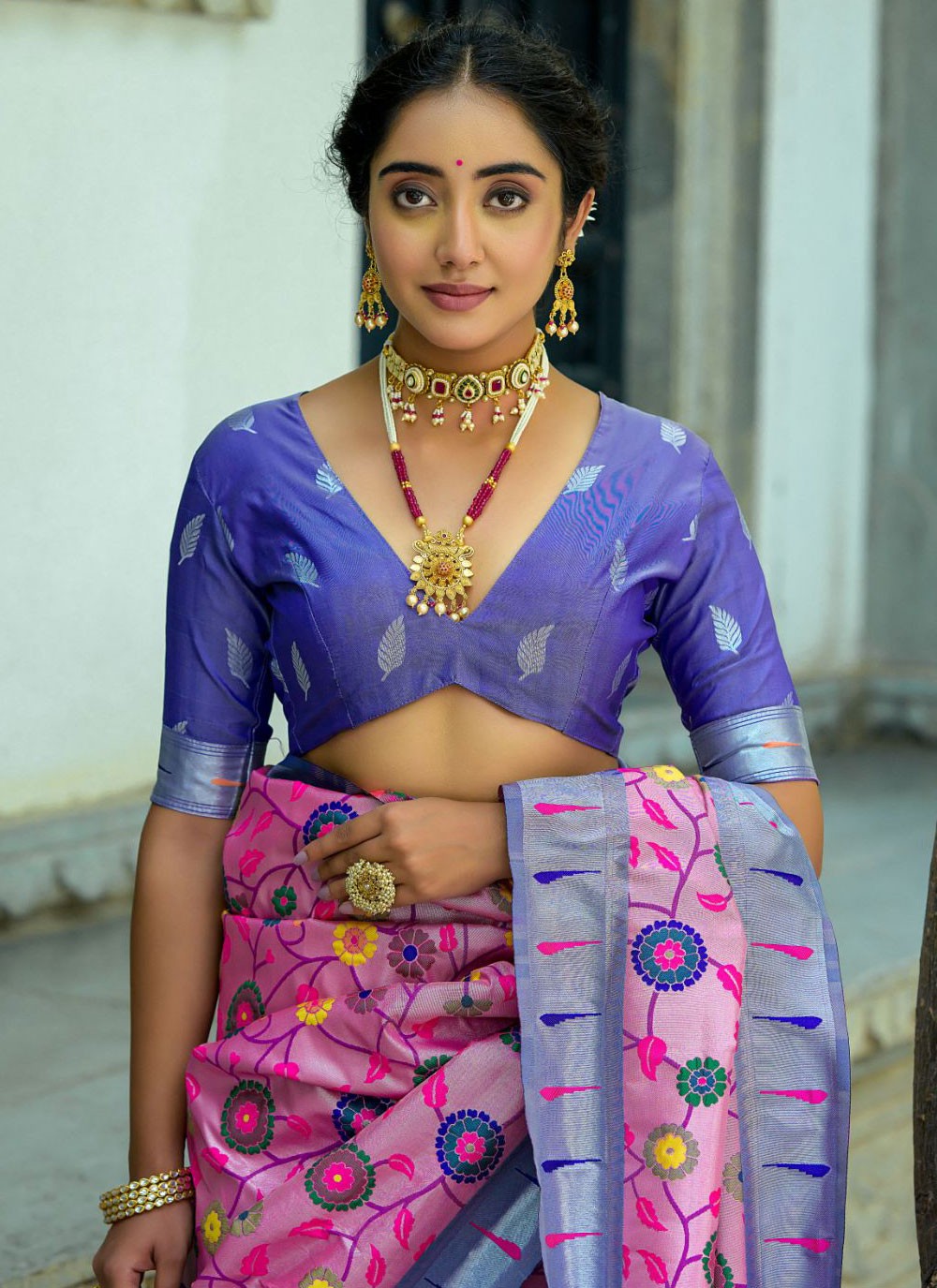 Classic Meenakari Kanjivaram Silk Saree - S4363