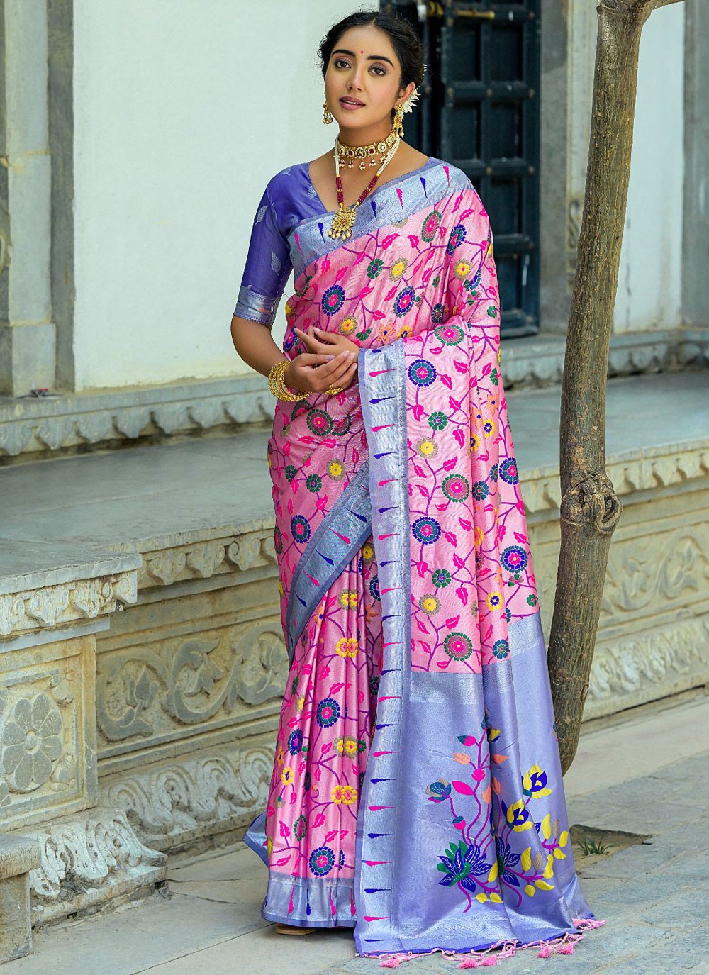 Classic Meenakari Kanjivaram Silk Saree - S4363