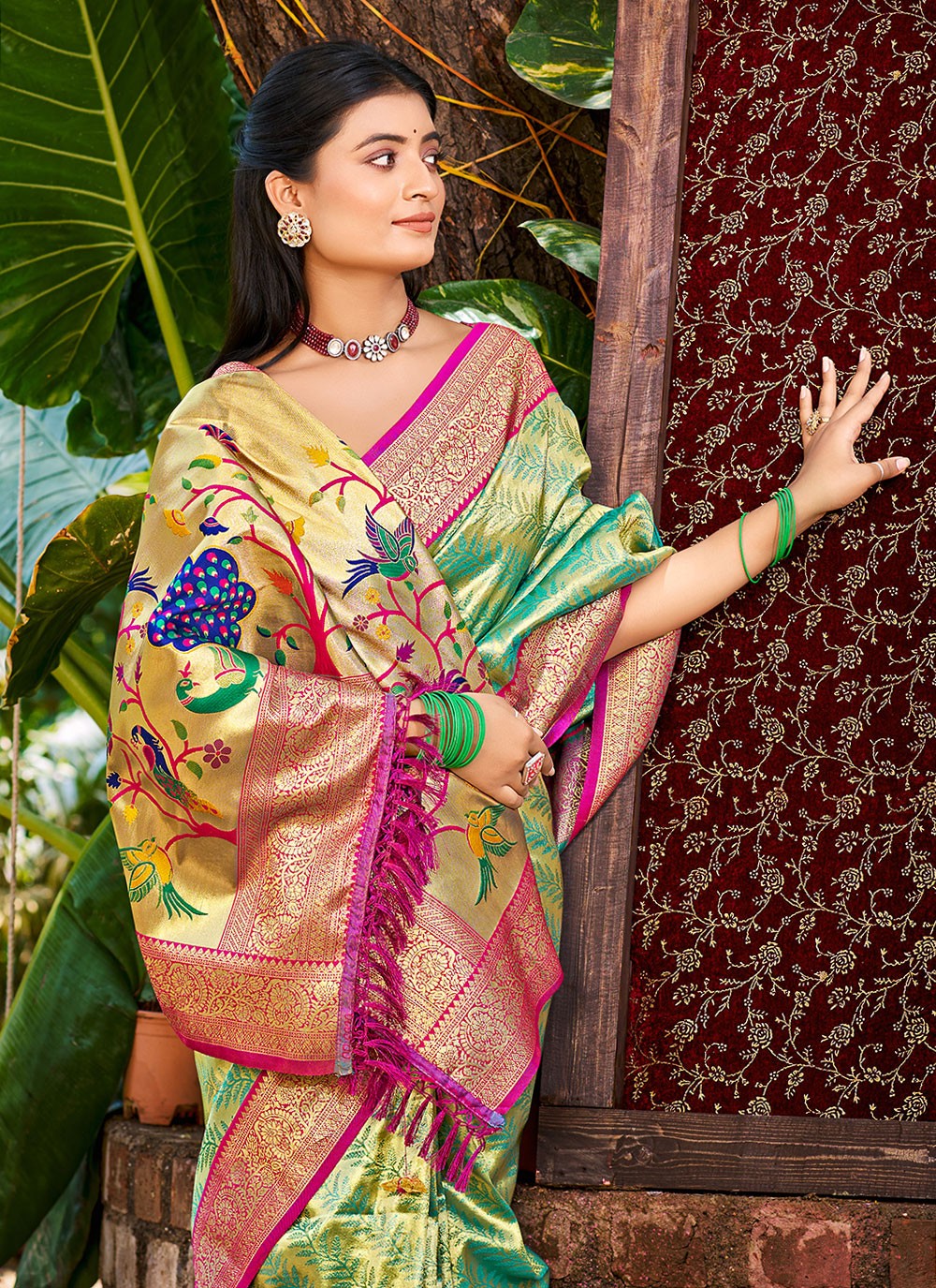 Sea Green Kanjivaram Silk Classic Saree Weaving Zari S17767