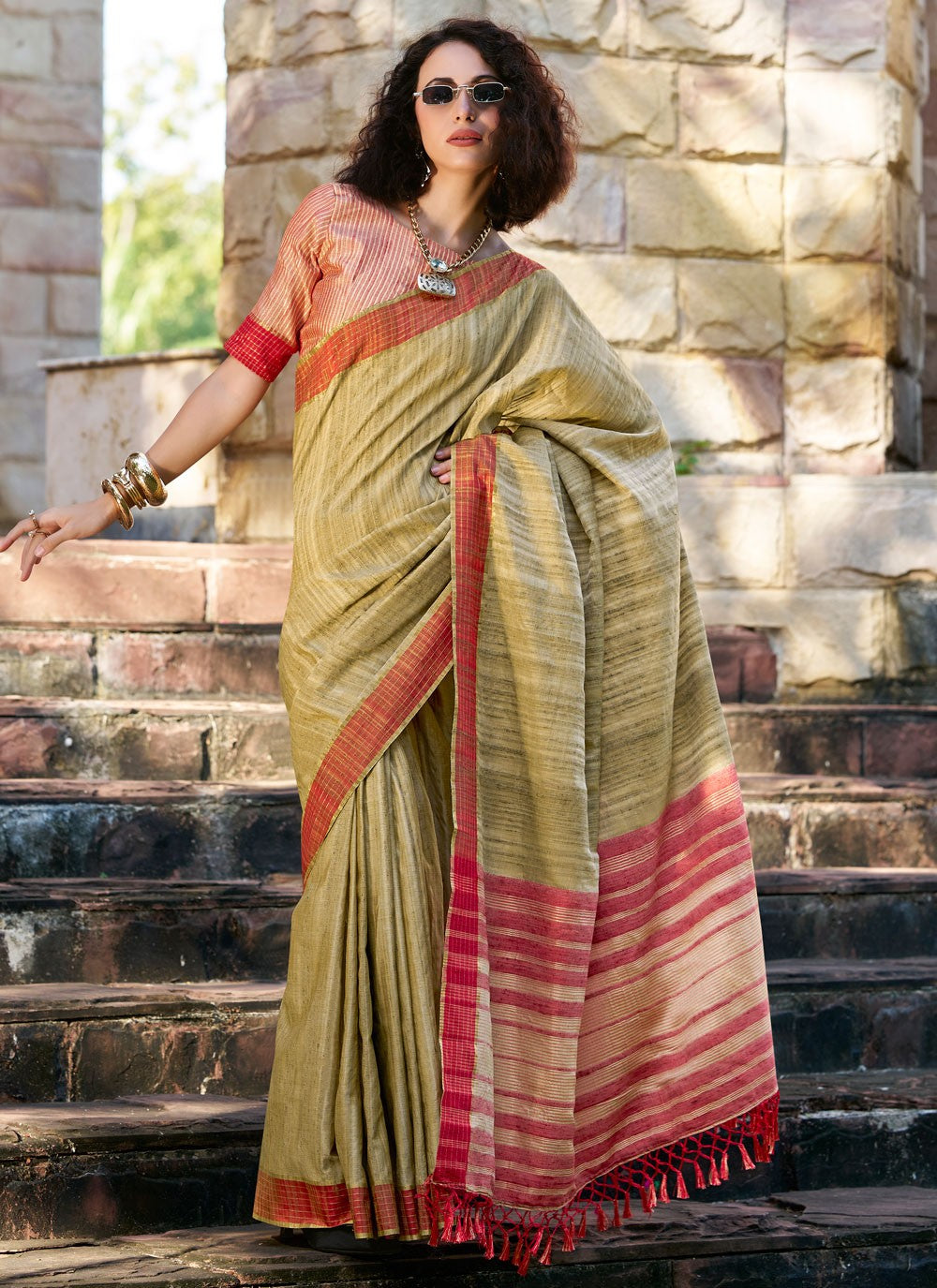 Traditional Zari Green Katan Silk Saree S12915