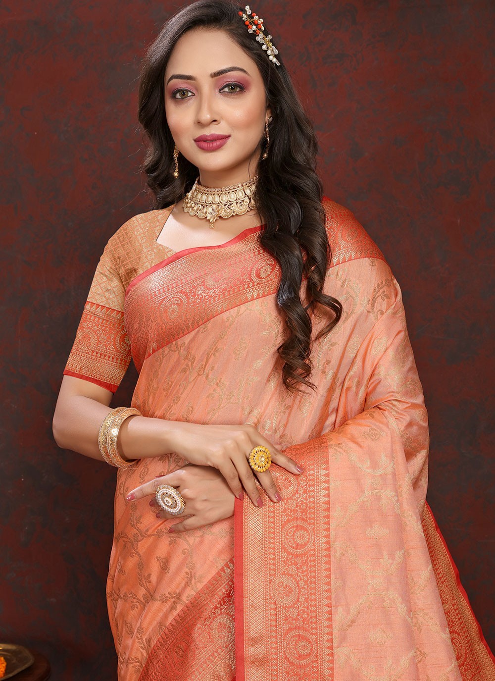 Classic Weaving Zari Katan Silk Saree - S6184