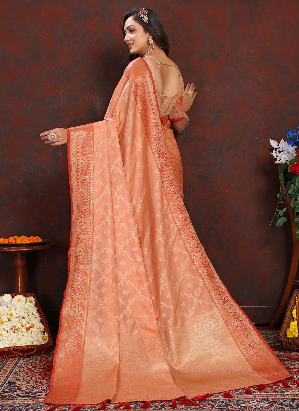 Classic Weaving Zari Katan Silk Saree - S6184