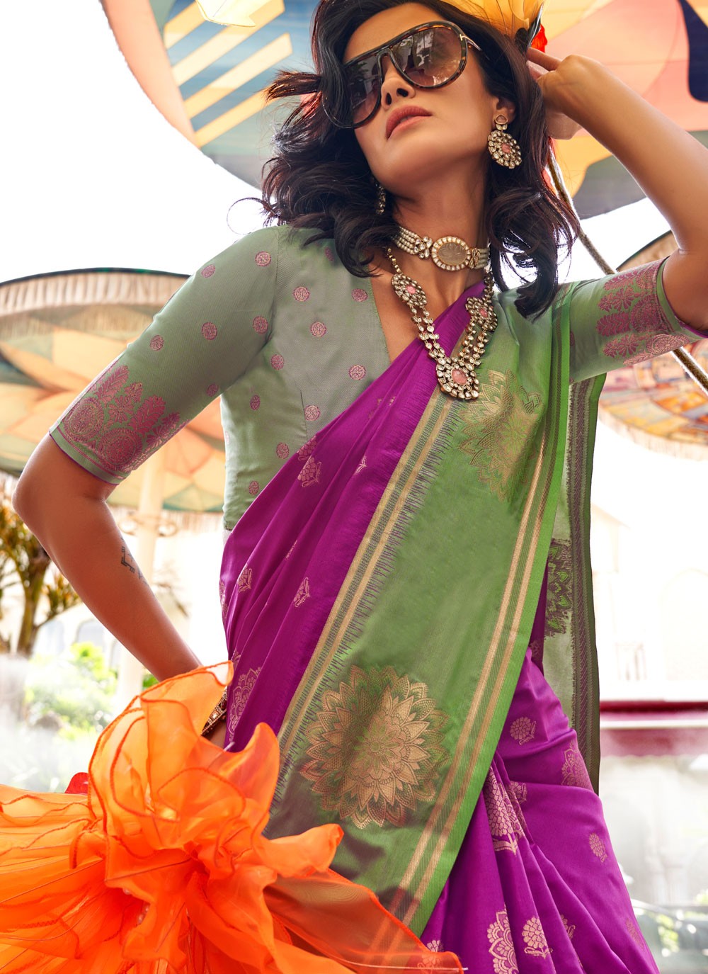 Classic Weaving Zari Katan Silk Saree - S7749