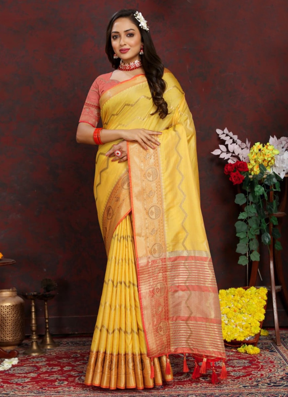 Trendy Weaving Zari Katan Silk Saree - S5302