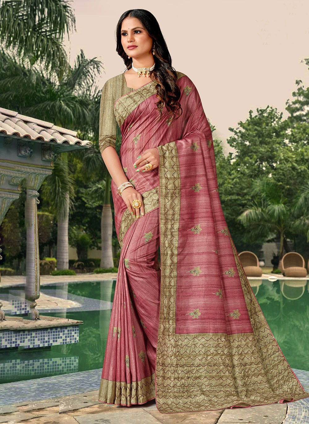 Classic Katha Tussar Silk Saree - S4590