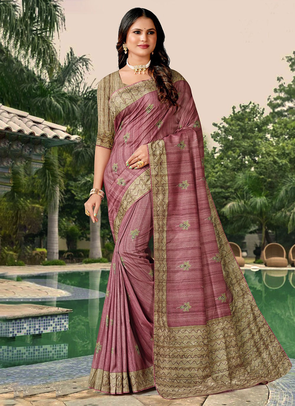 Classic Katha Tussar Silk Saree - S4590