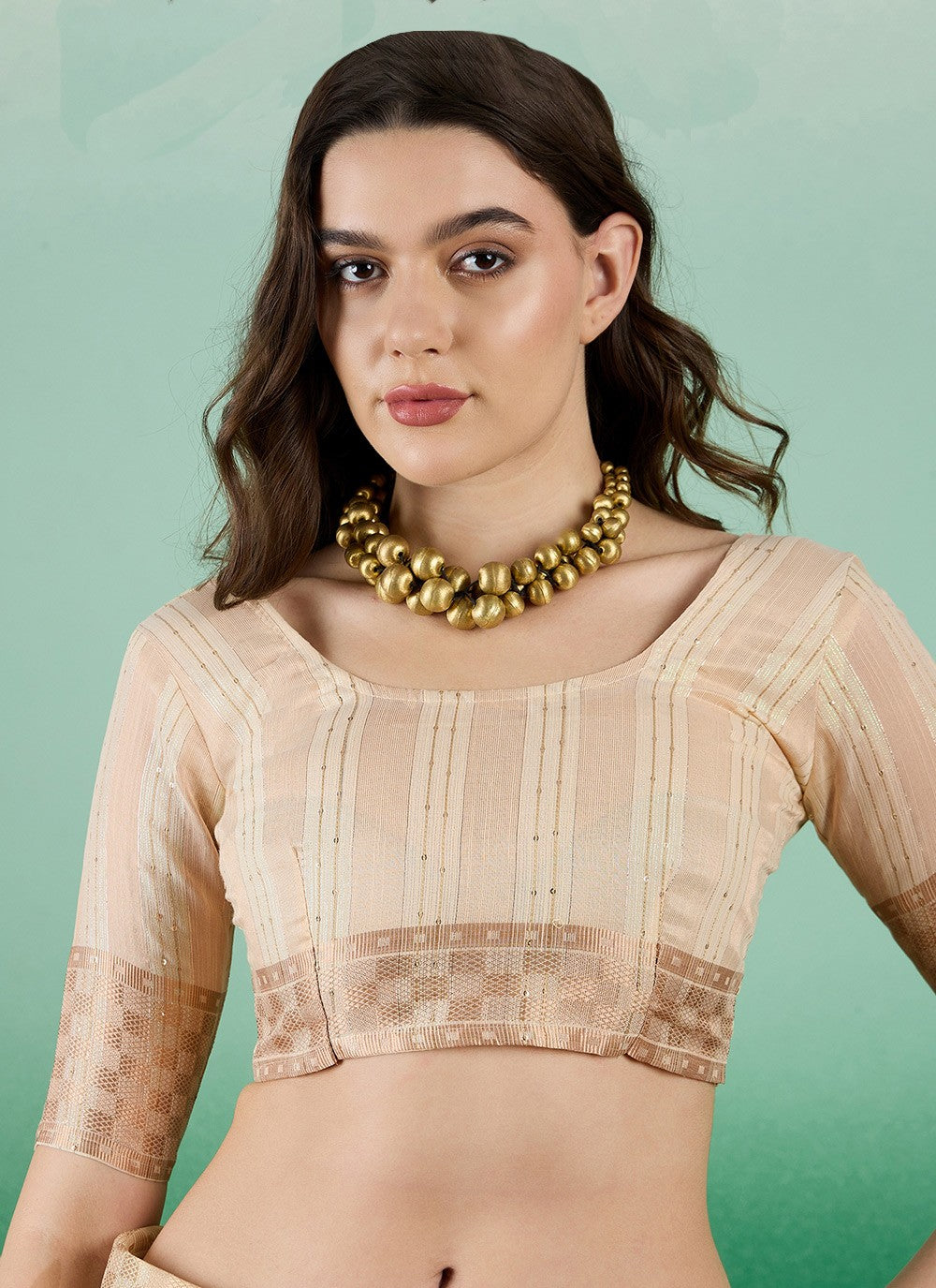 Classic Woven Khadi, Organza Saree - S7260