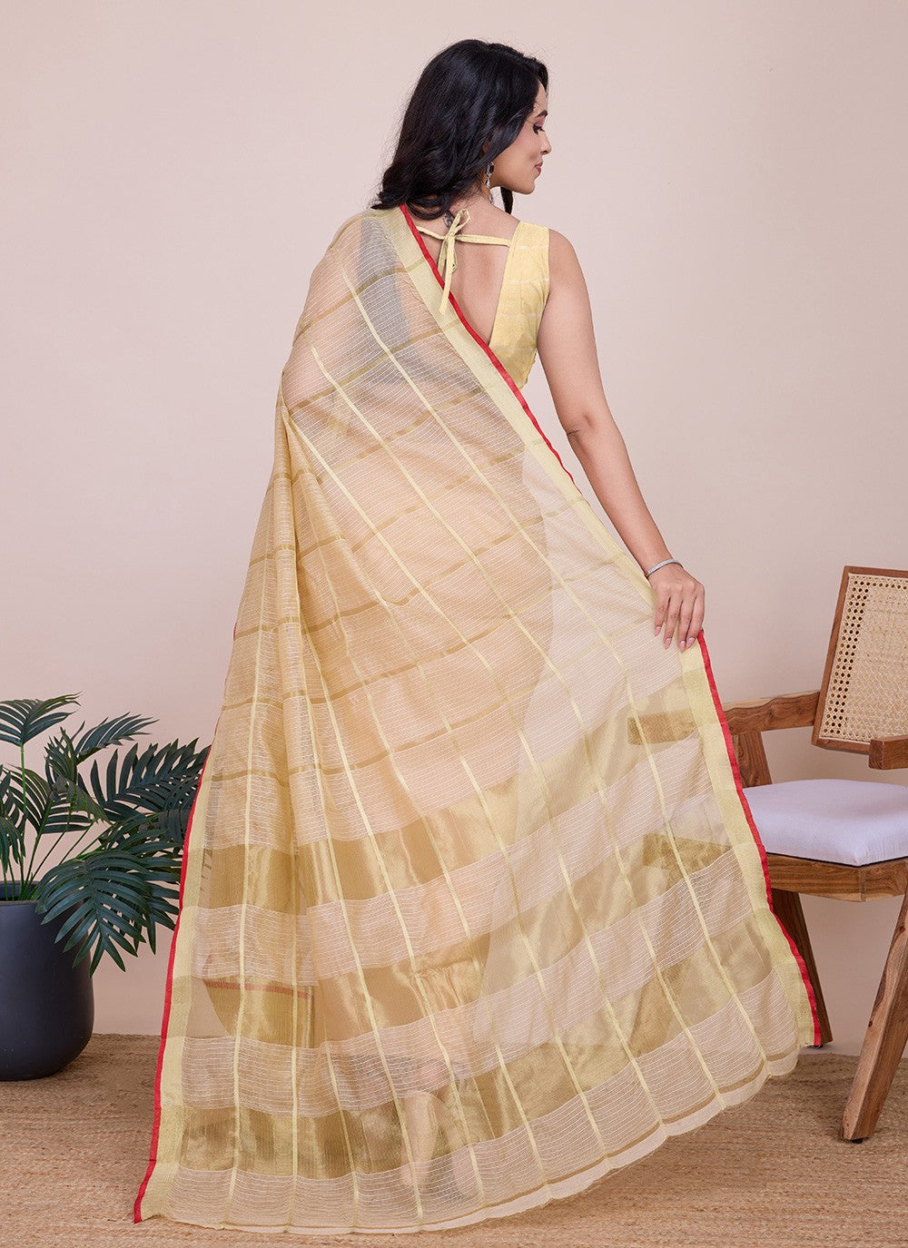 Classic Weaving Zari Kota Doriya Saree - S7921