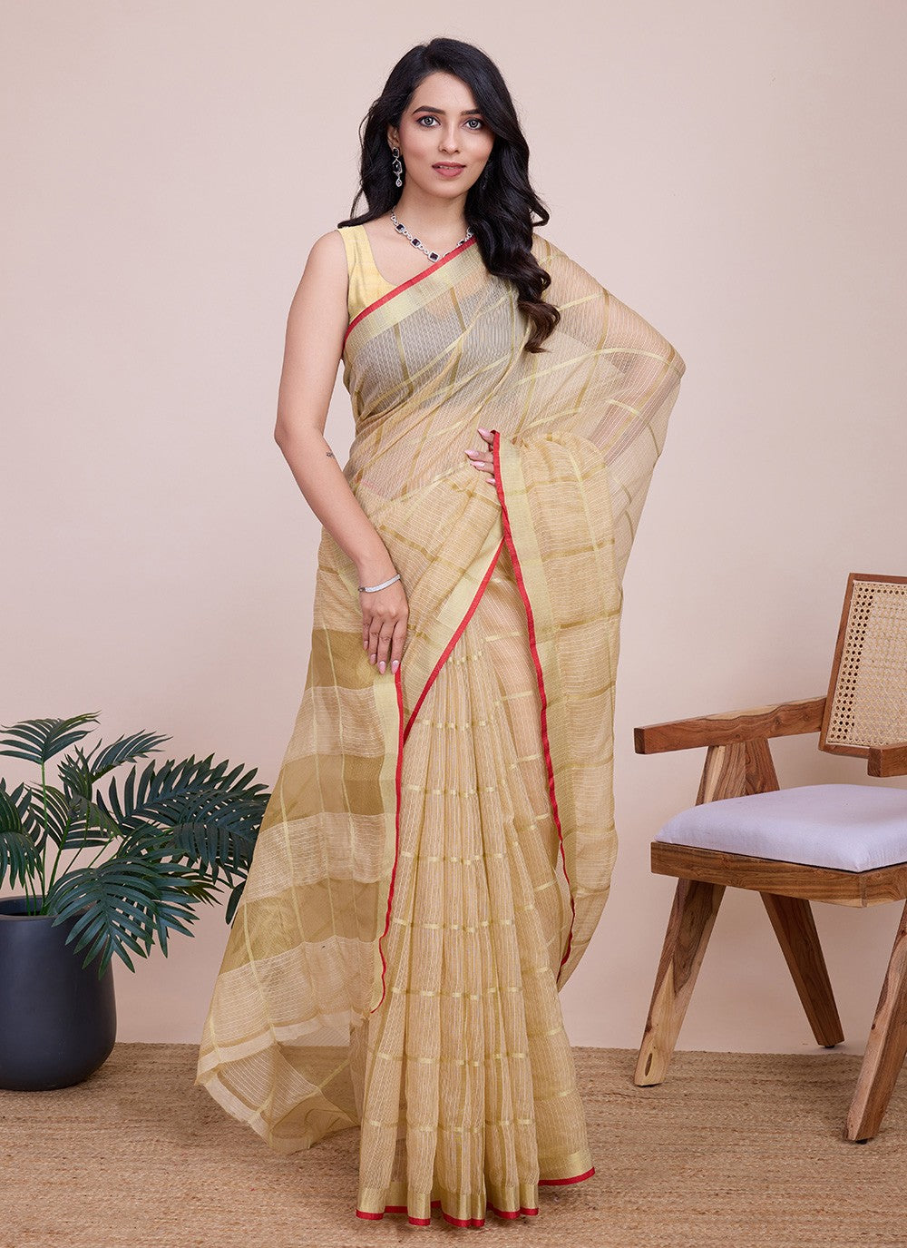 Classic Weaving Zari Kota Doriya Saree - S7921