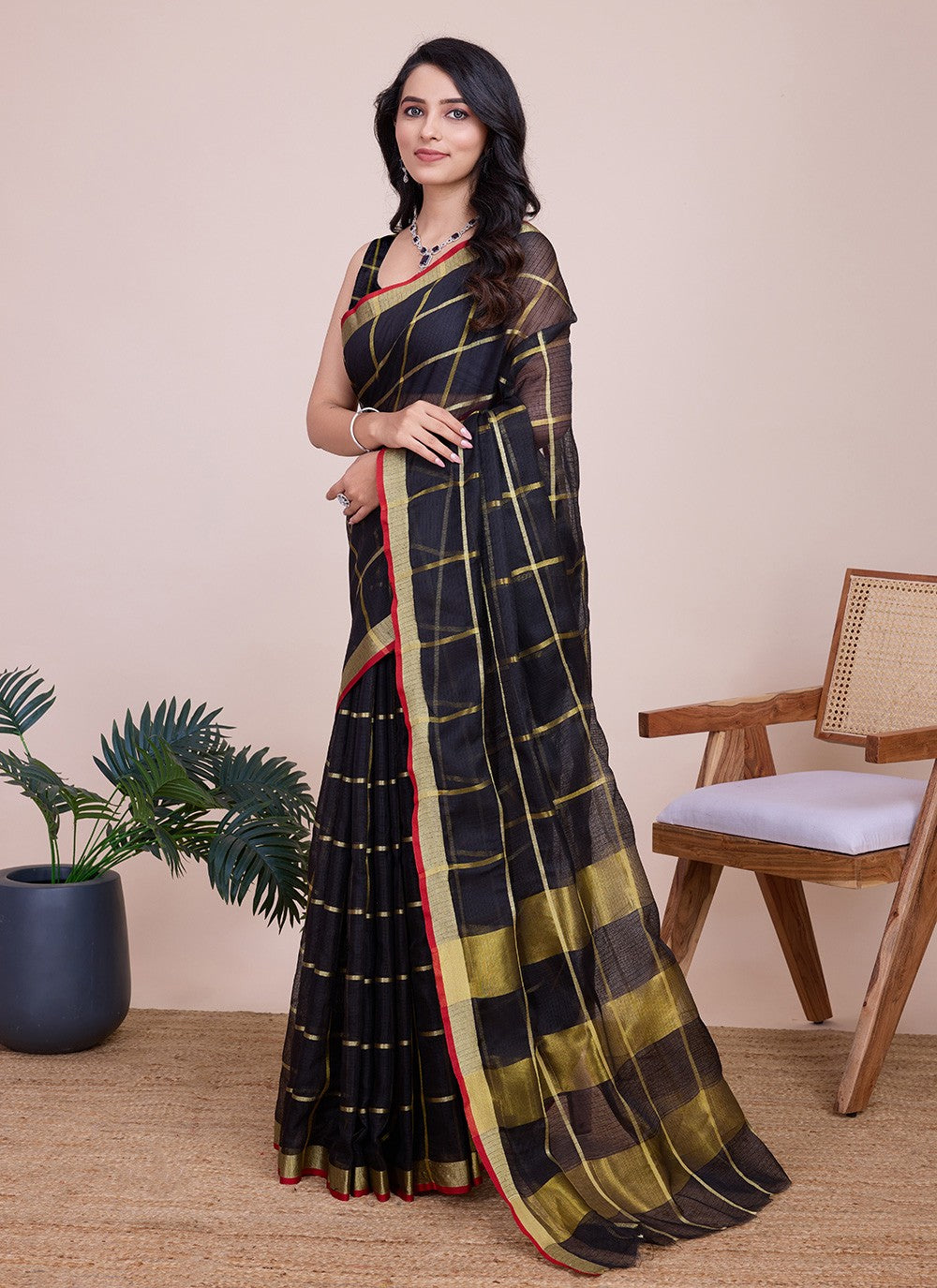 Classic Weaving Zari Kota Doriya Saree - S7921