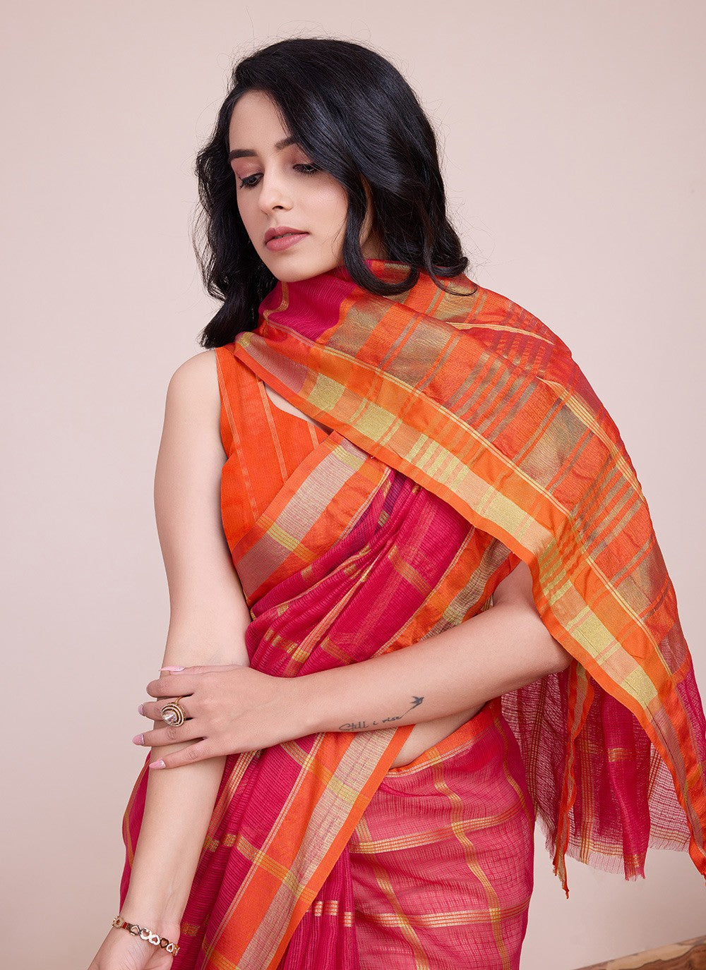 Classic Weaving Zari Kota Doriya Saree - S7904