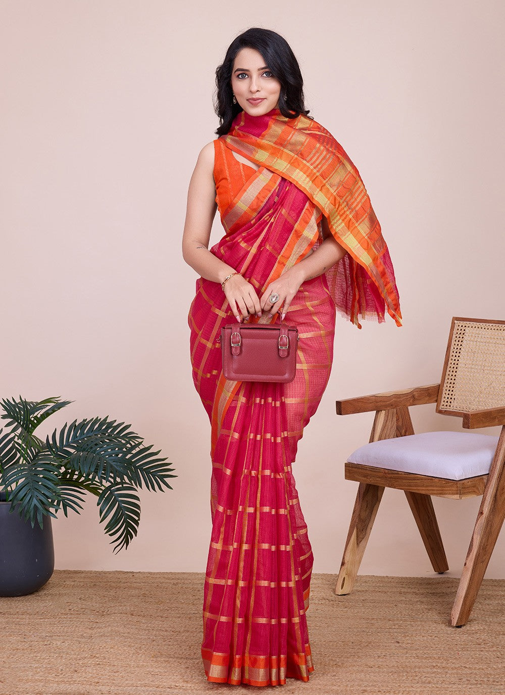 Classic Weaving Zari Kota Doriya Saree - S7904