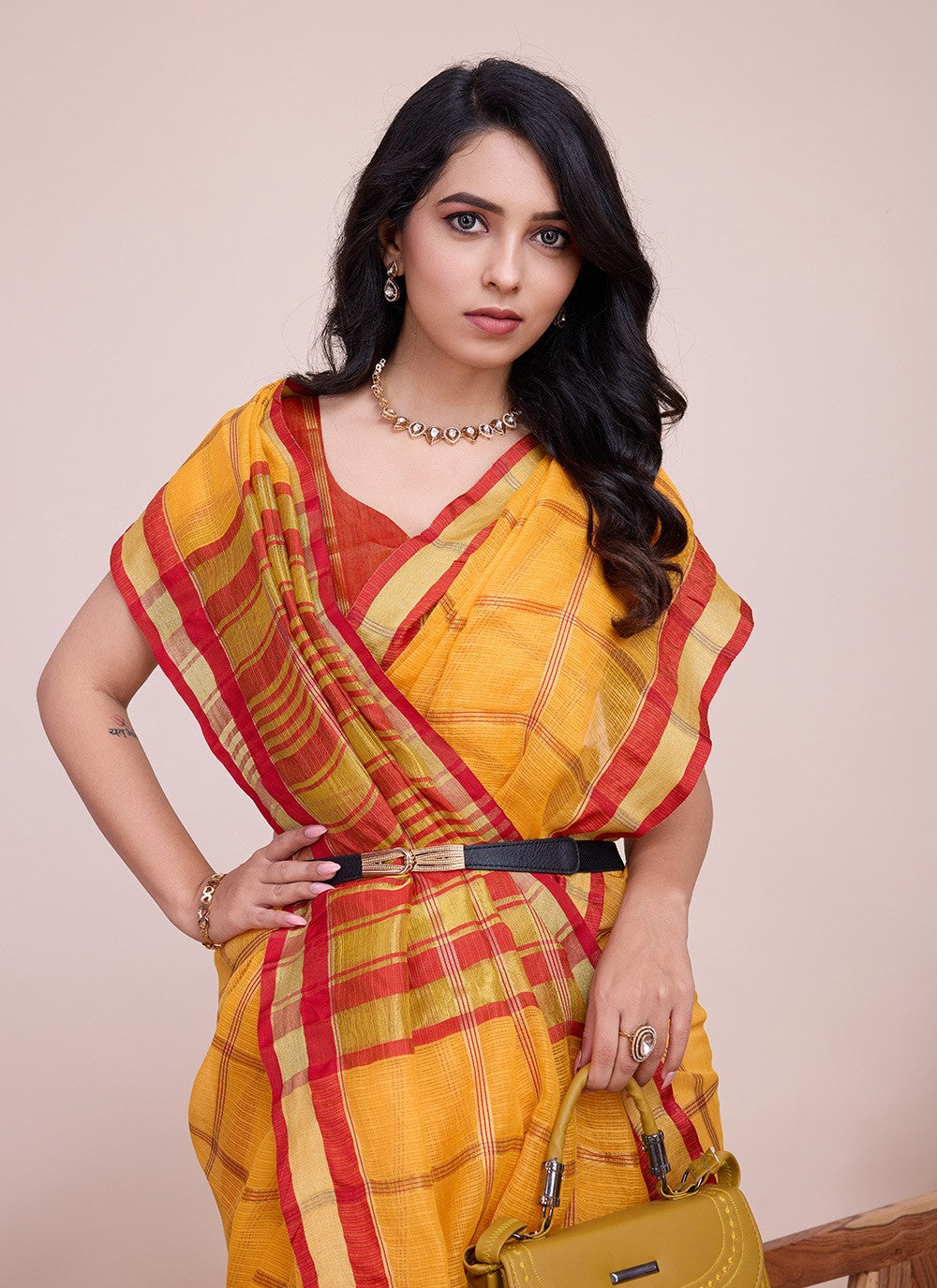 Classic Weaving Zari Kota Doriya Saree - S7904