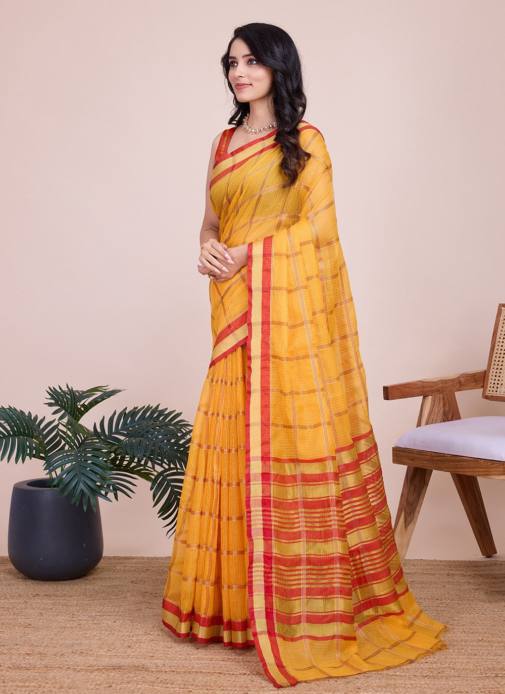 Classic Weaving Zari Kota Doriya Saree - S7904