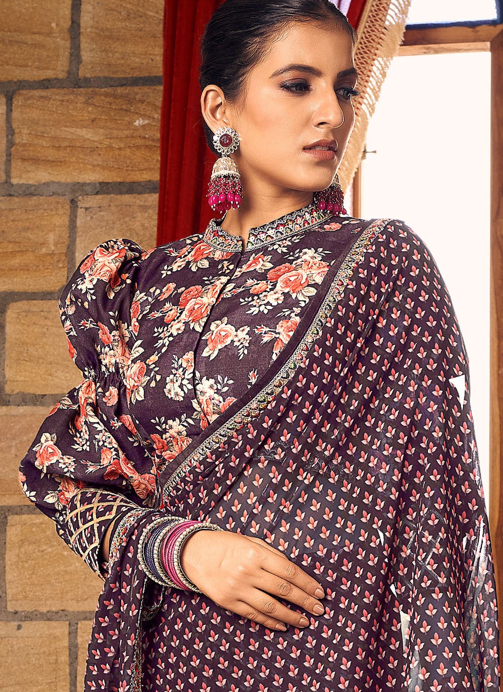 Designer Digital Print Fancy Fabric Saree - S8723