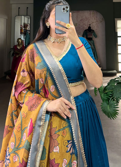 Lace Chinon, Silk A - Line Lehenga - L2946