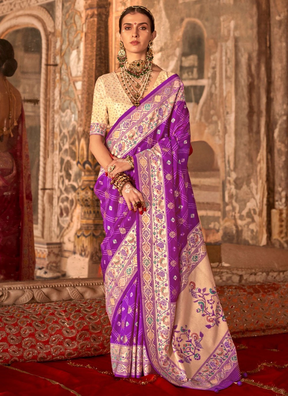 Bandhej Silk Lavender Classic Saree S15504
