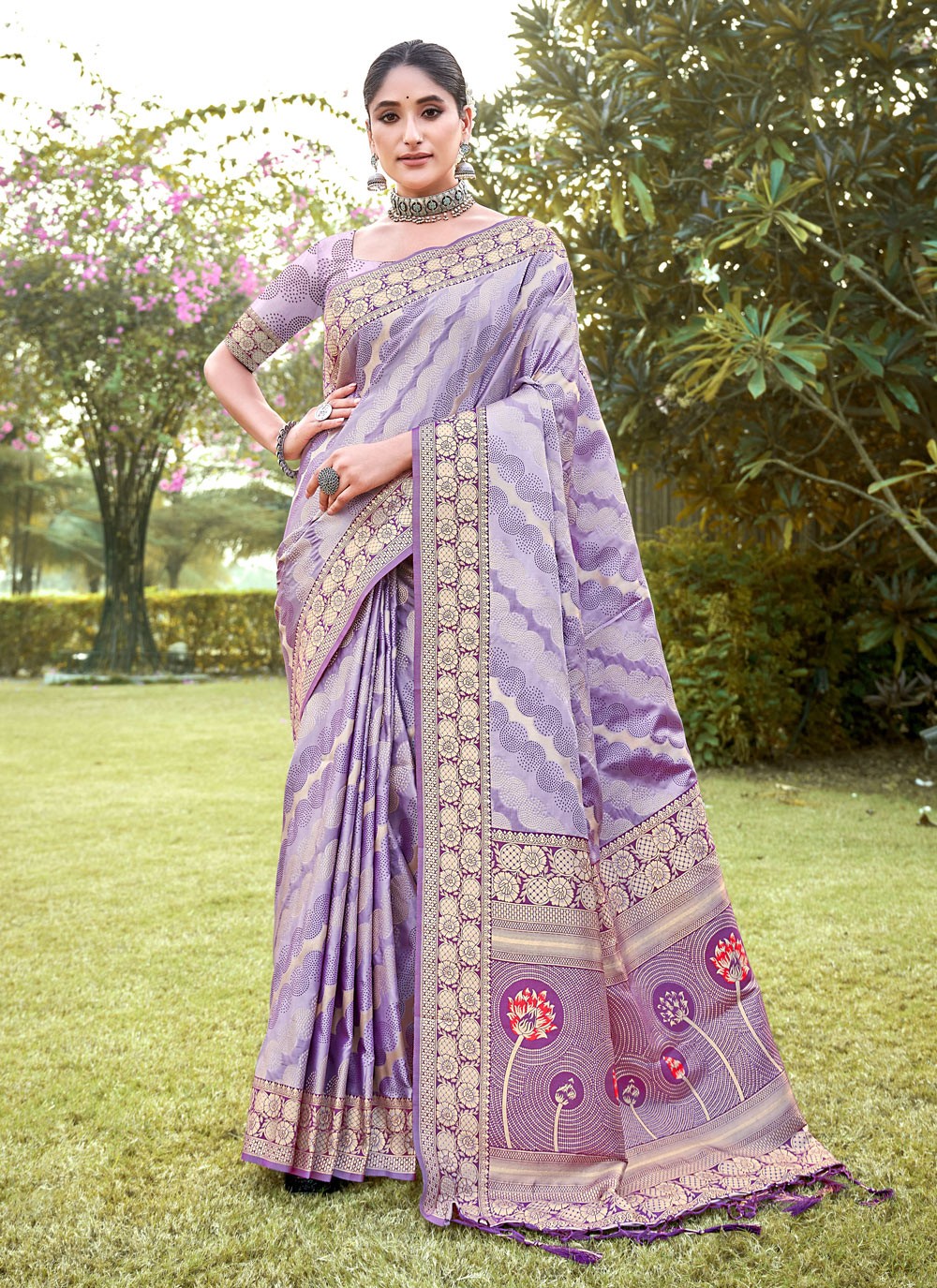 Traditional Border Work Silk Saree - S5147