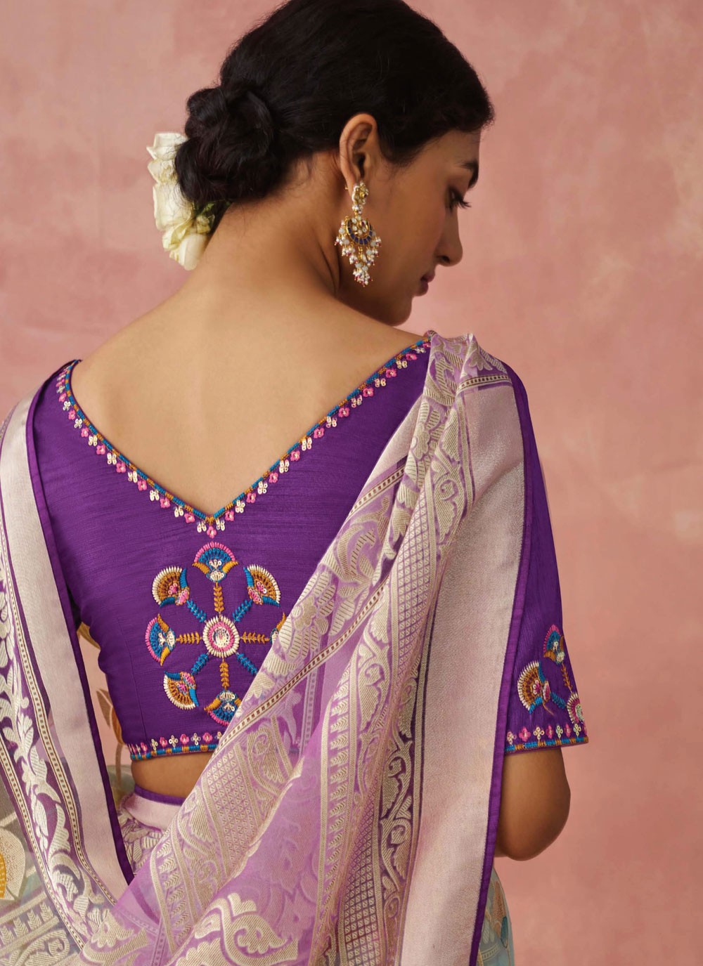 Classic Printed Brasso Saree - S7431