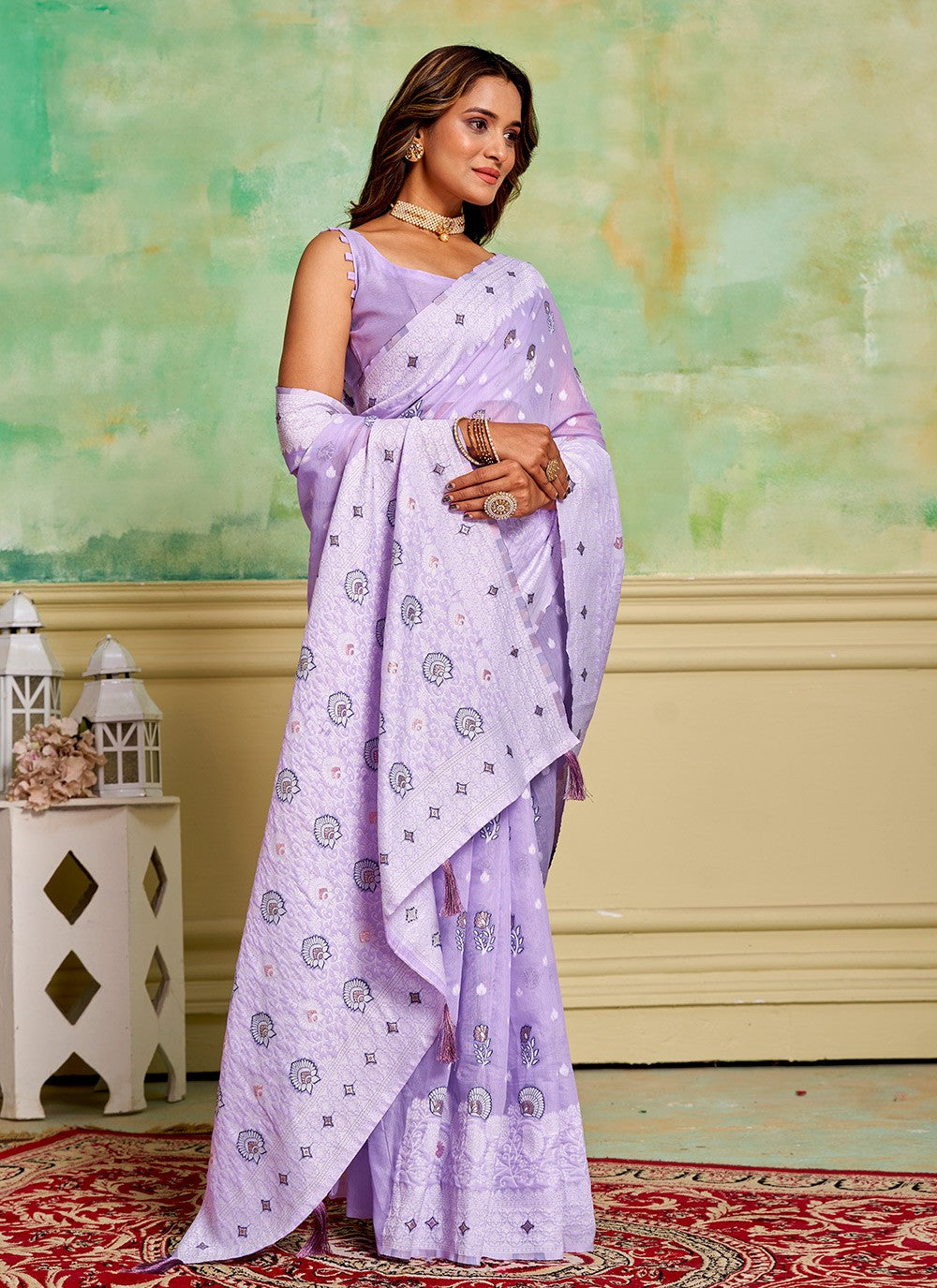 Woven Cotton Saree - S11650