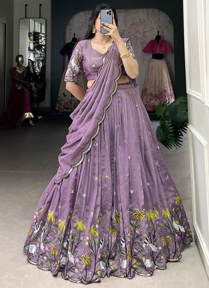 Embroidered Shimmer, Vichitra Silk Lehenga - L3035