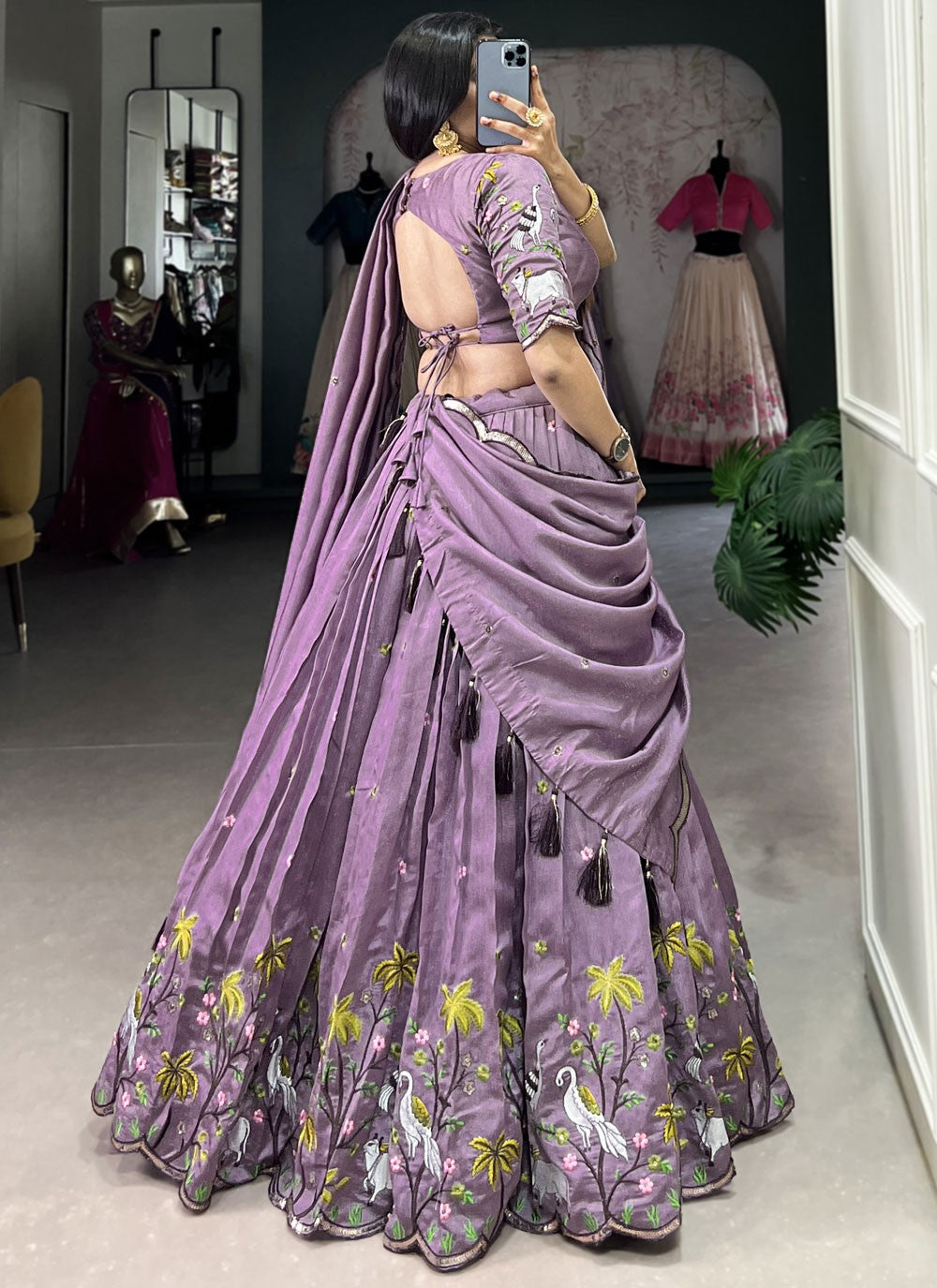 Embroidered Shimmer, Vichitra Silk Lehenga - L3035