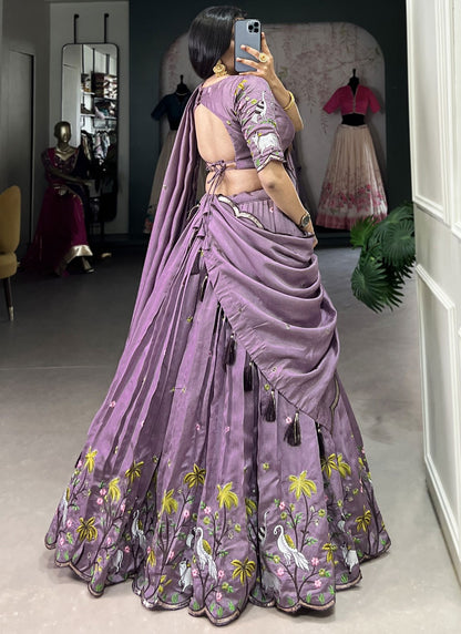 Embroidered Shimmer, Vichitra Silk Lehenga - L3035