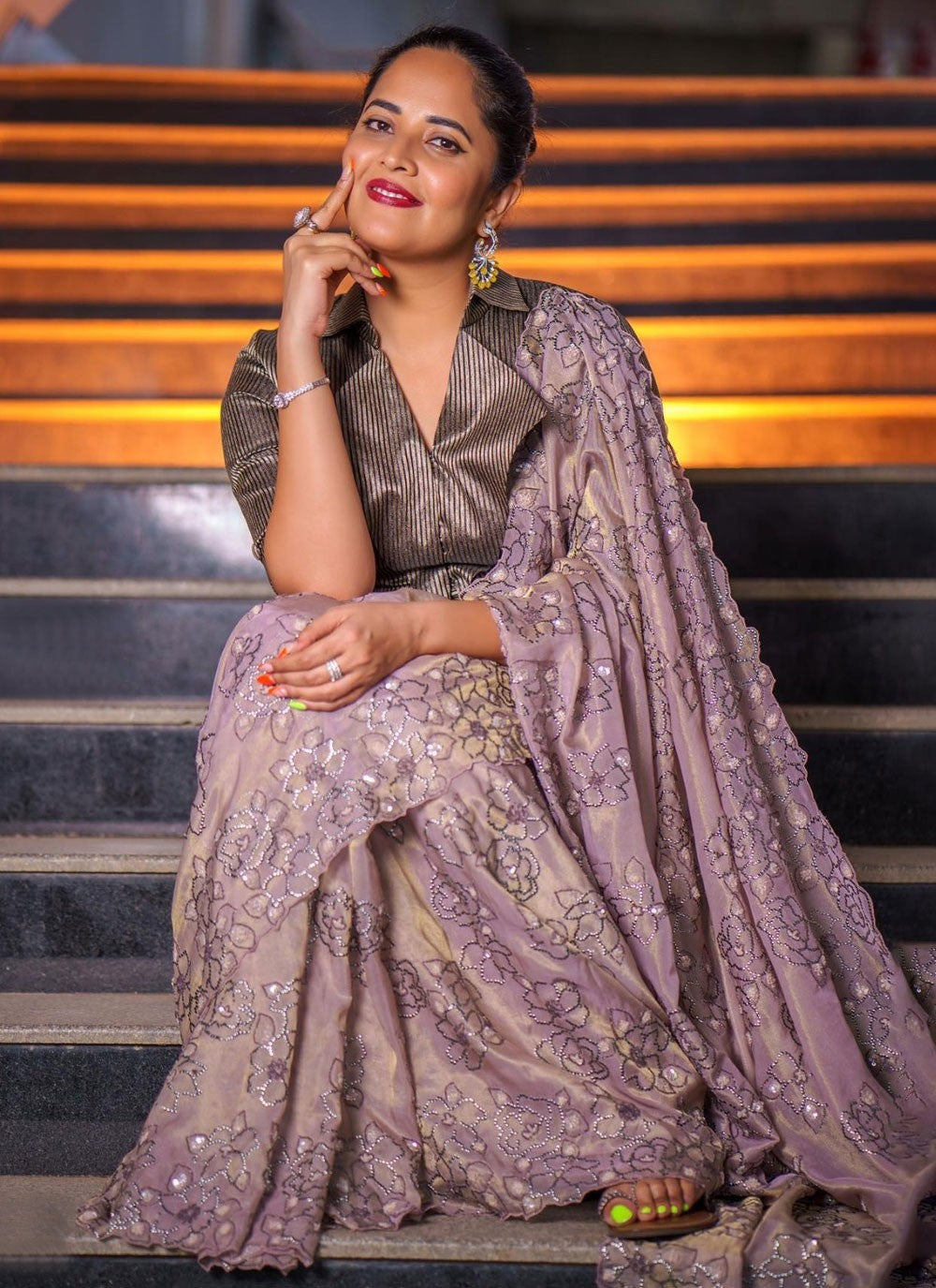 Classic Embroidered Organza, Silk Saree - S4763