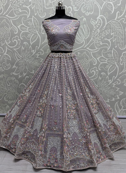 Net Engagement, Mehandi & Sangeet, Reception A - Line Lehenga L3612