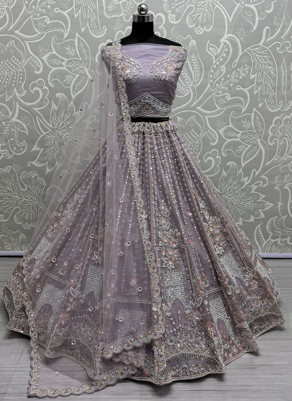 Net Engagement, Mehandi & Sangeet, Reception A - Line Lehenga L3612