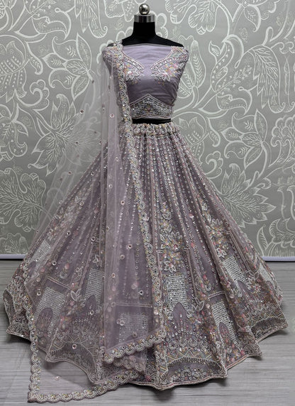 Net Engagement, Mehandi & Sangeet, Reception A - Line Lehenga L3612