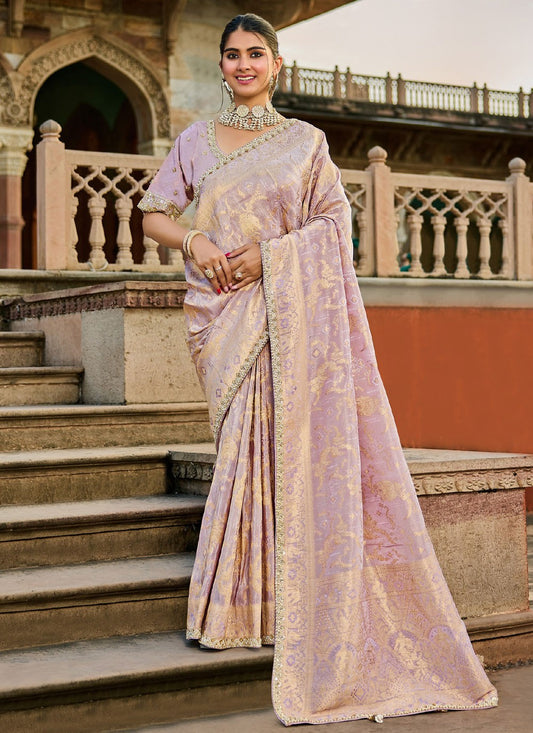 Lavender Tissue Classic Saree Beads S19774