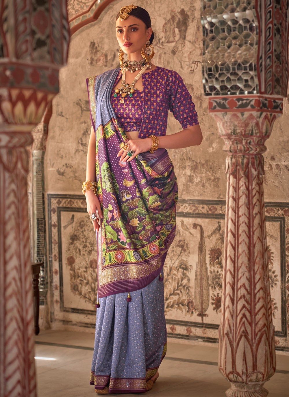Classic Fancy Work Viscose Saree - S8834