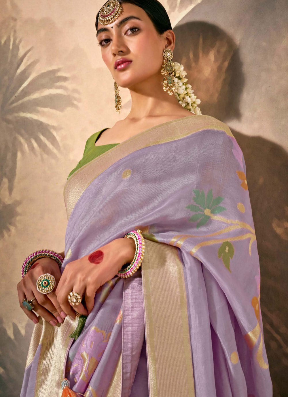 Classic Floral Printed Silk Saree - S8354