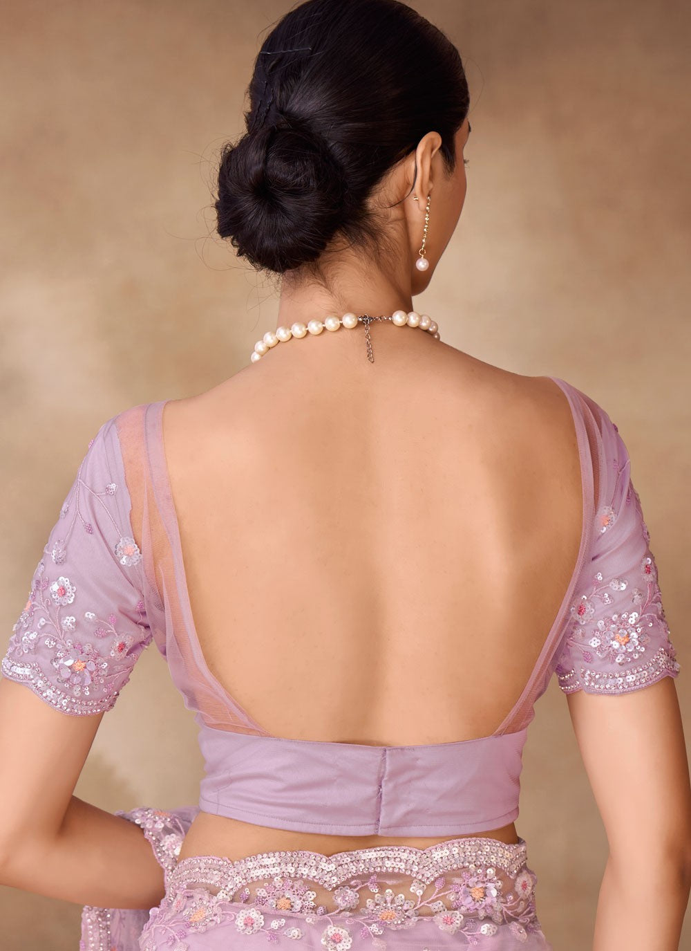 Classic Sequins Net Saree - S6568