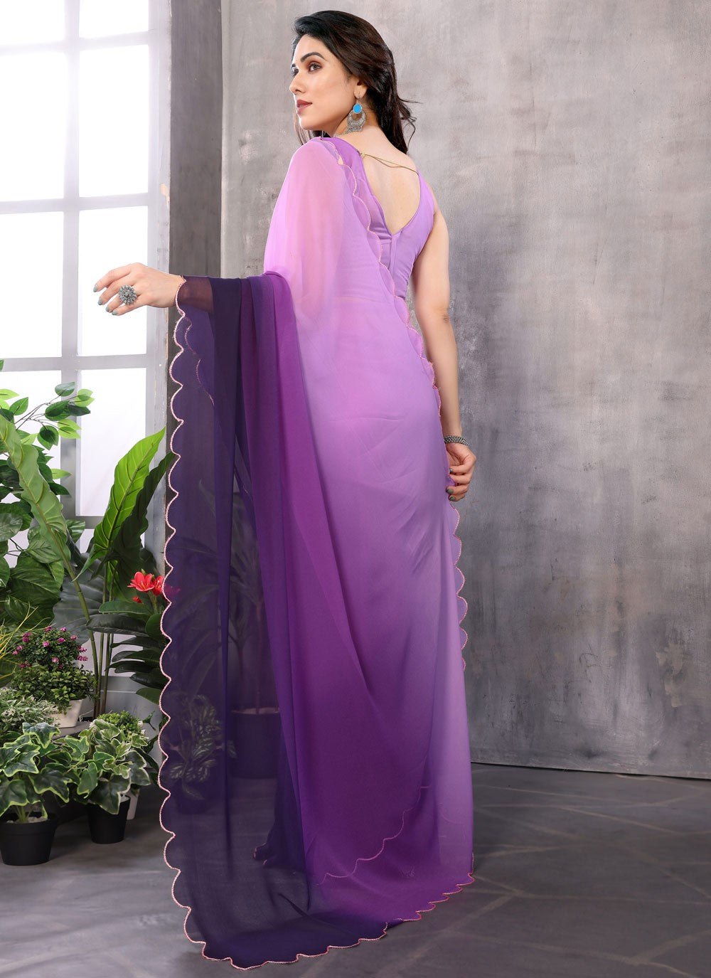 Classic Printed Georgette Saree - S9413