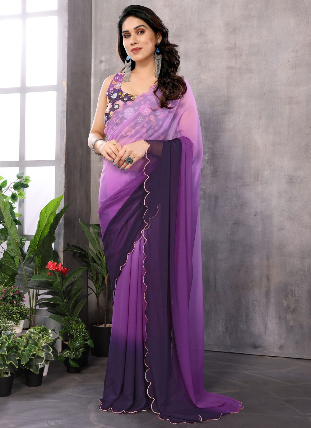 Classic Printed Georgette Saree - S9413