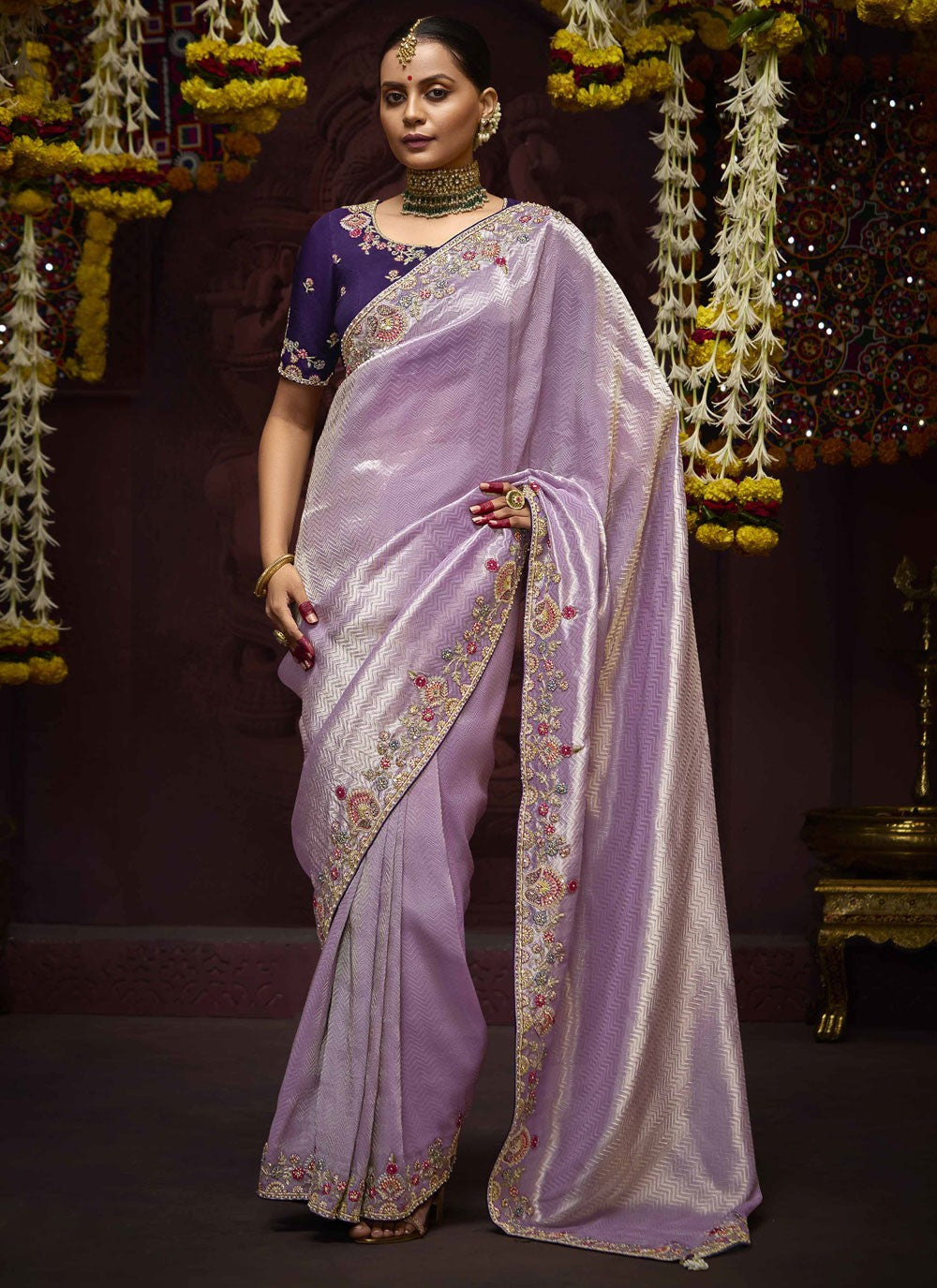Classic Beads Kanjivaram Silk Saree - S9712