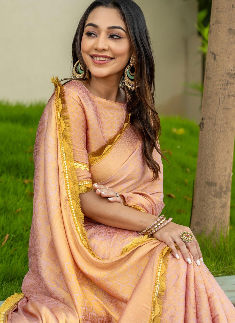 Woven Brocade Lavender Saree S14732
